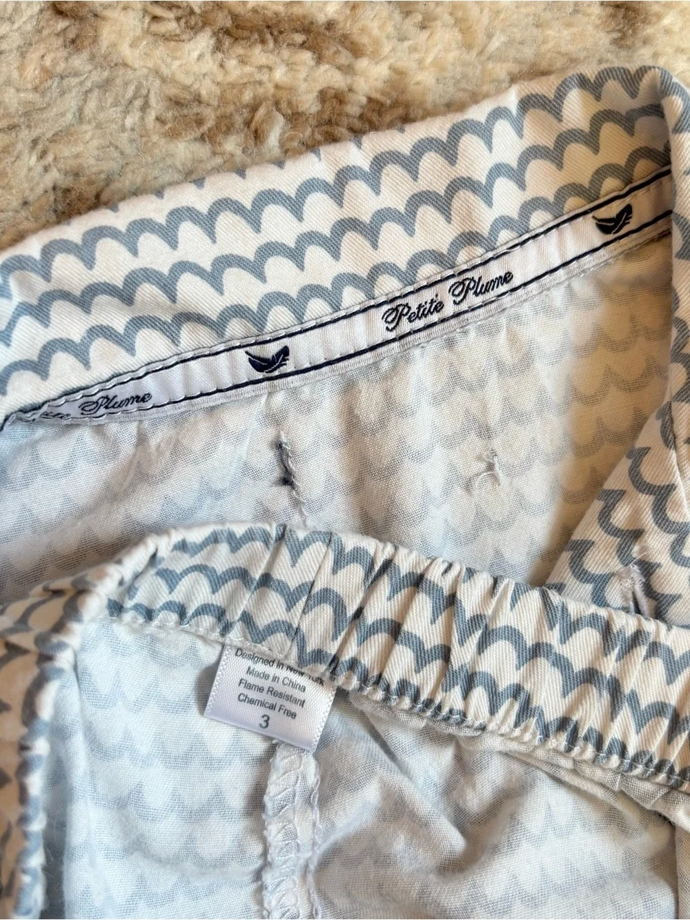 Petite Plume Kids La Mer Pajama Set Blue Print Two Piece Sleep Set Girls